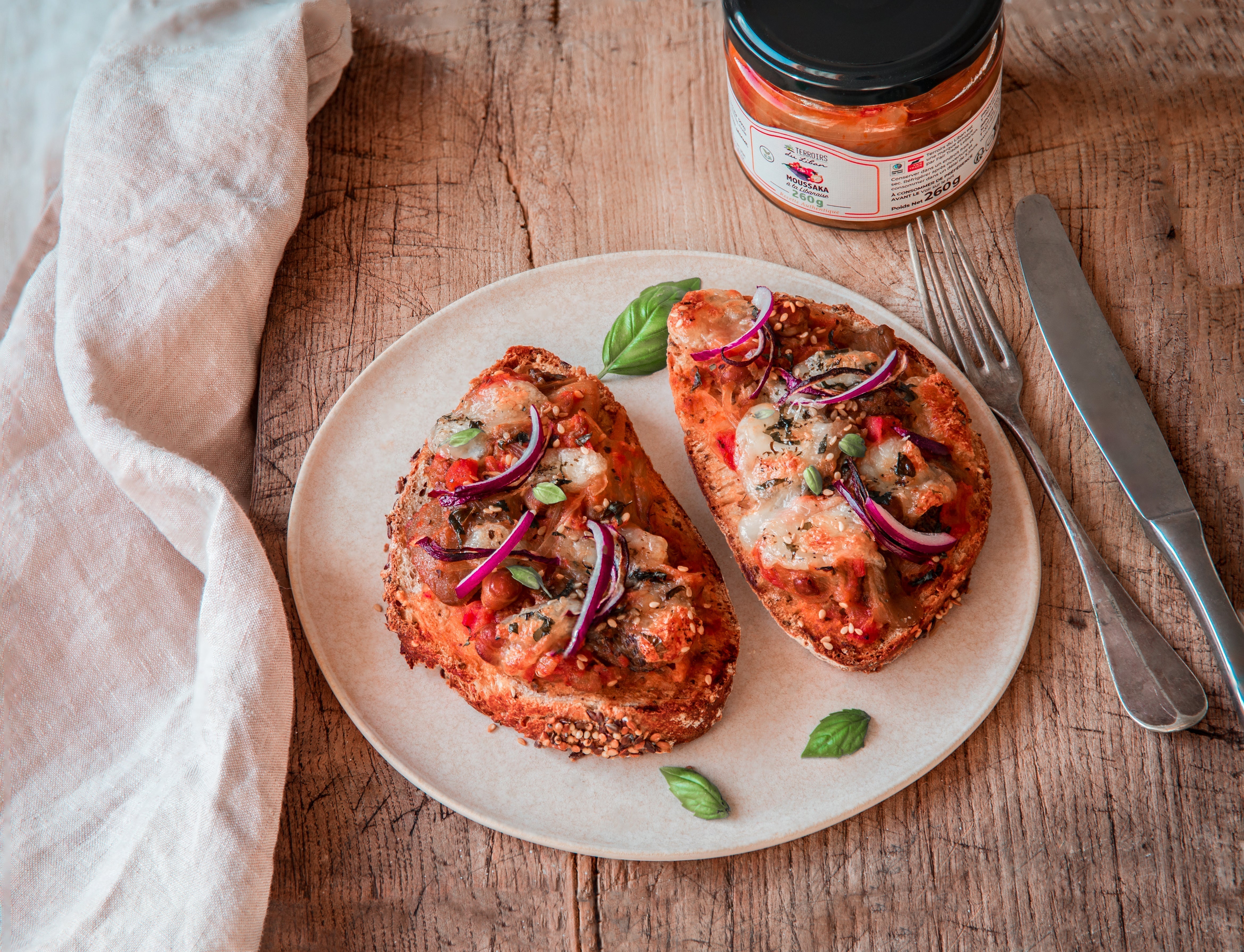 Bruschettas : Moussaka & Mozzarella