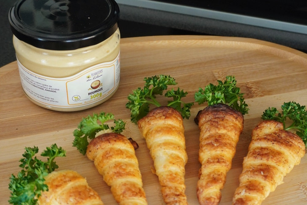Puff Pastry Cones with Hummus