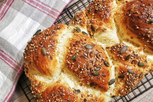 Multi-Grain Braided Brioche with Orange Blossom Water