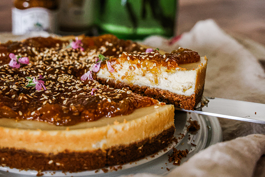 Tahini & Fig Jam with Sesame Cheesecake