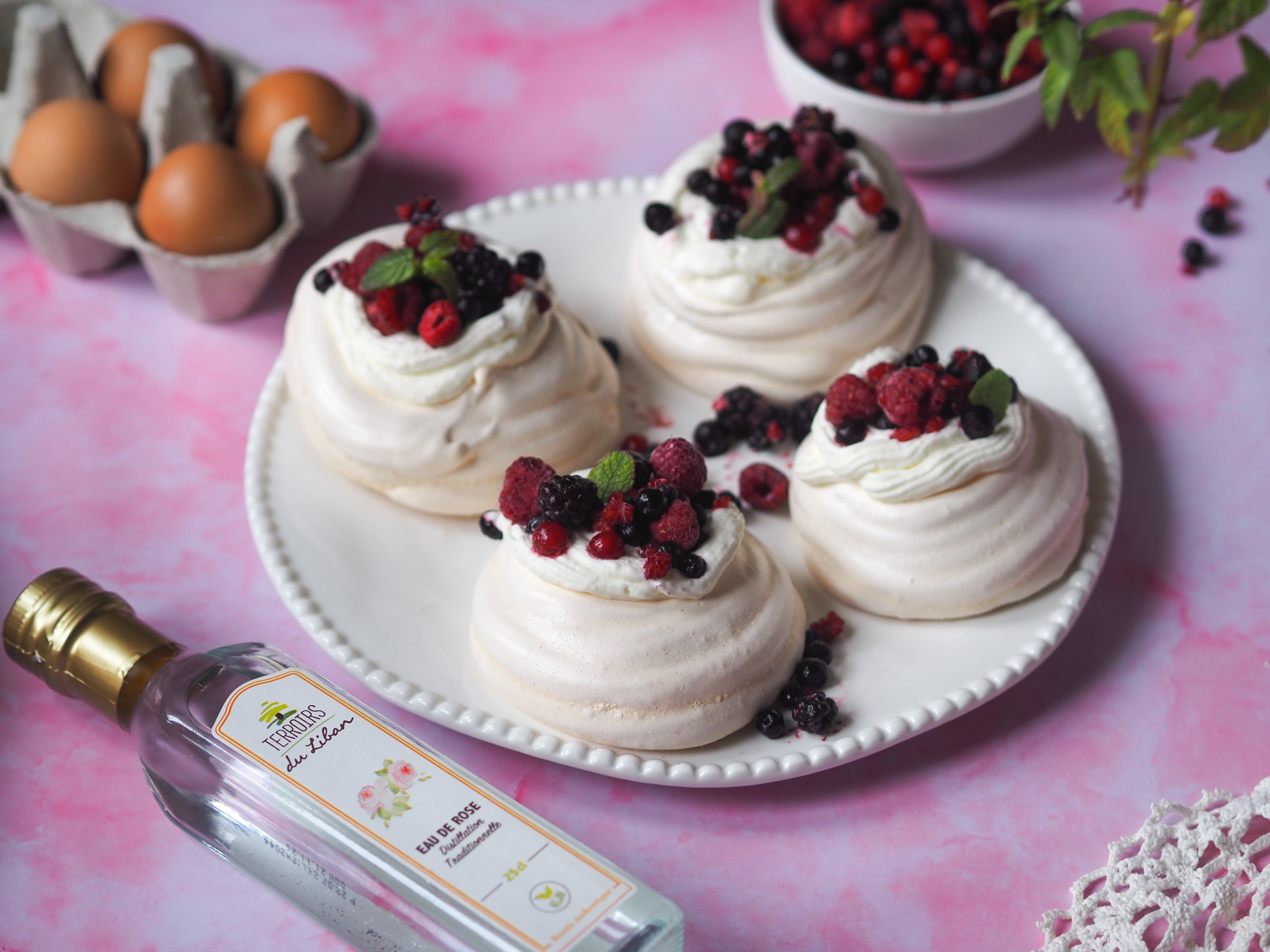 Rose Water Pavlova