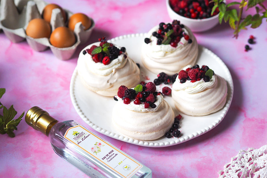 Rose Water Pavlova