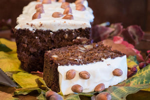 Carrot Cake with Carob Molasses and Orange Blossom Water