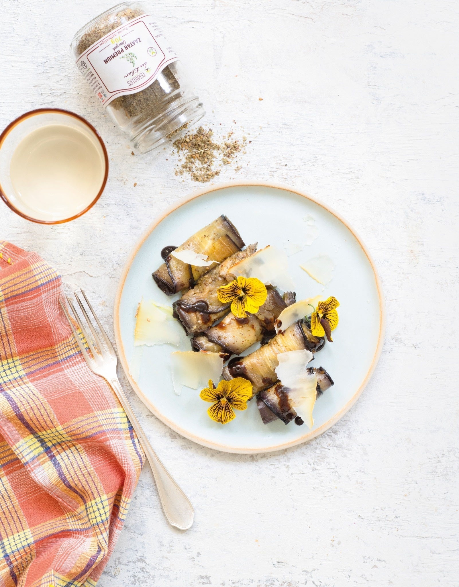 Eggplant Cannelloni with Cheese and Pomegranate Molasses